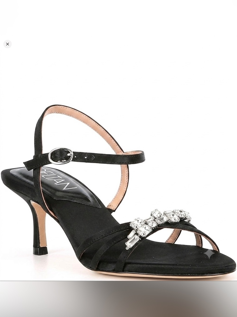 Deltan Aria Satin Jewel Ornament Dress Sandals